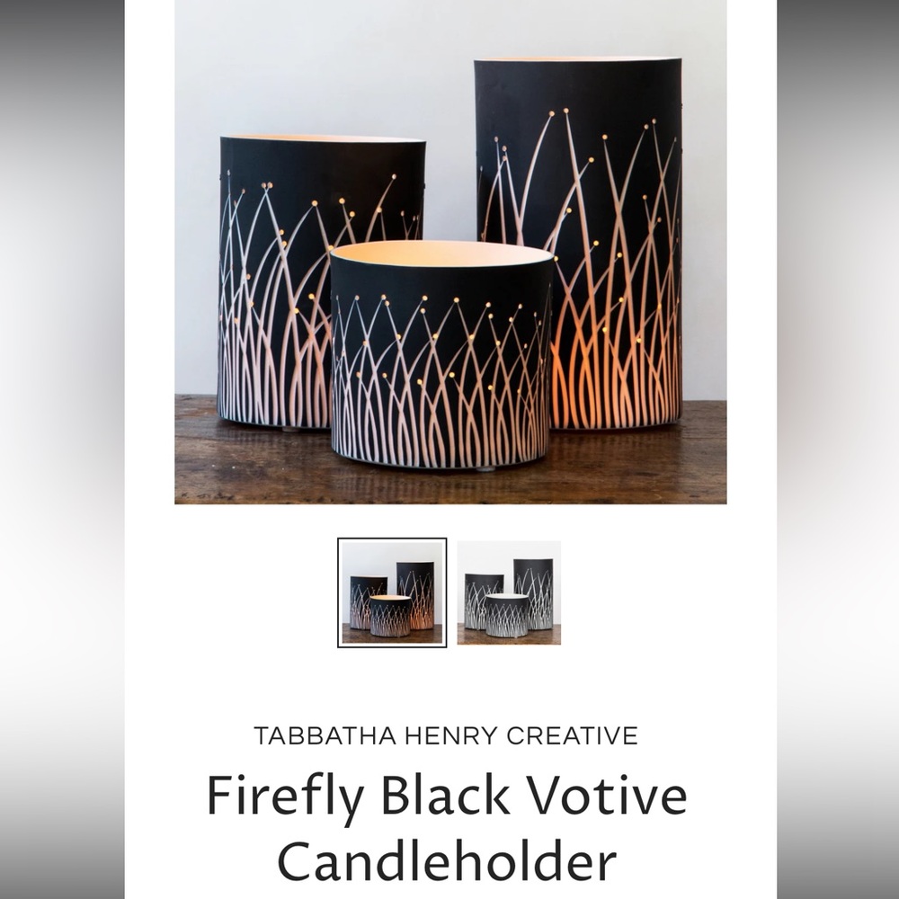 Tabbatha Henry Firefly Black Votive Candleholder